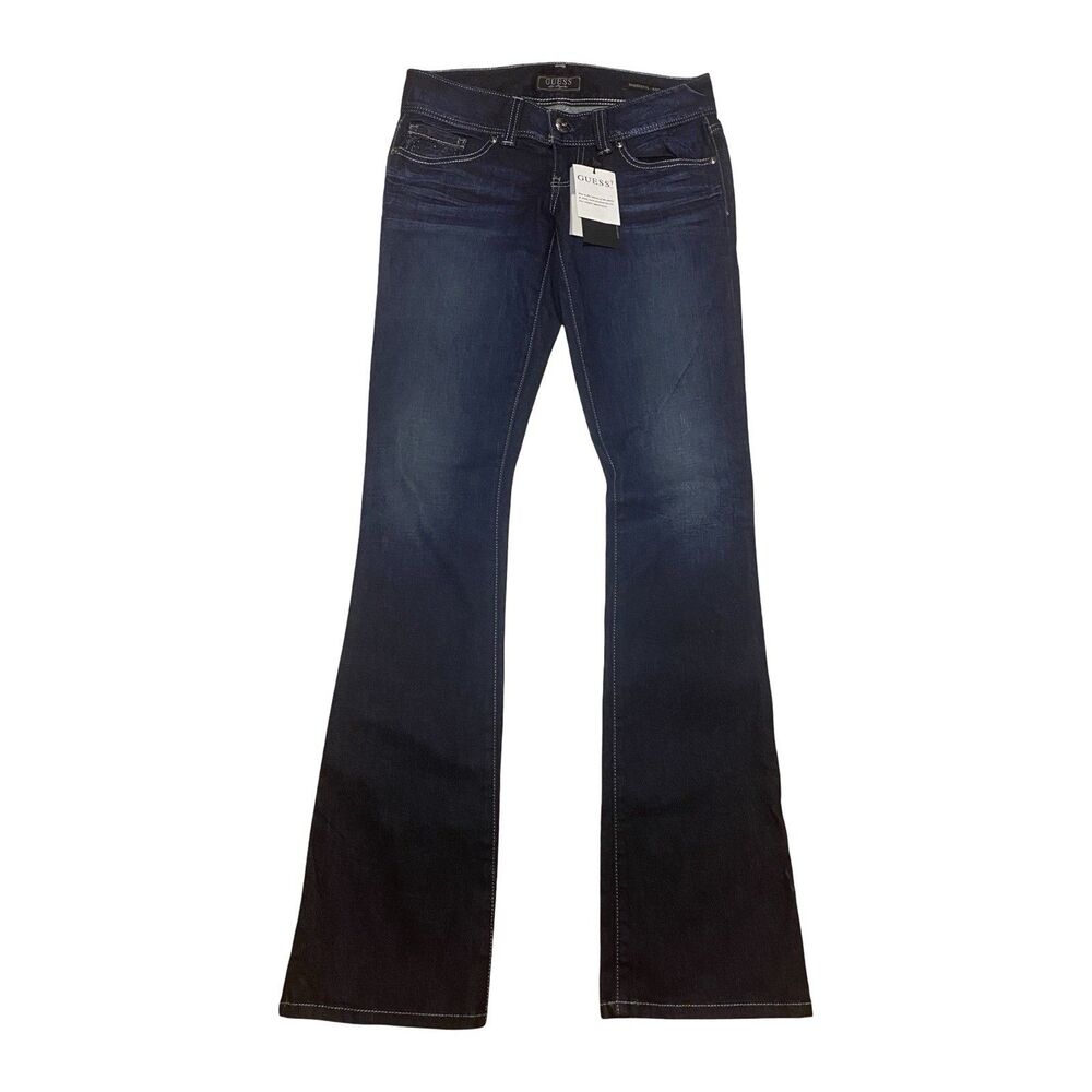 Guess Jeans Women's Daredevil Boot Cut Low Rise Jeans S 24 Black Ruby Wash NWT